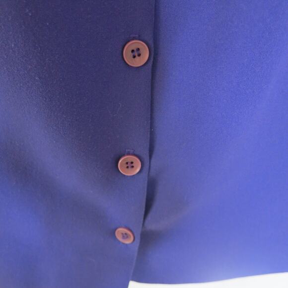 FASHION STAR Vintage Long Skirt Size 12 Lined Pleats Pockets Buttons Purple - Picture 11 of 12